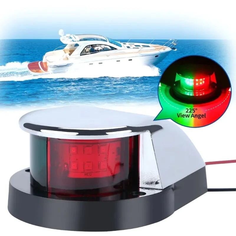 Waterproof Boat Navigation Light LED Bow Marine Front Pontoon Lamp Red Green 12V