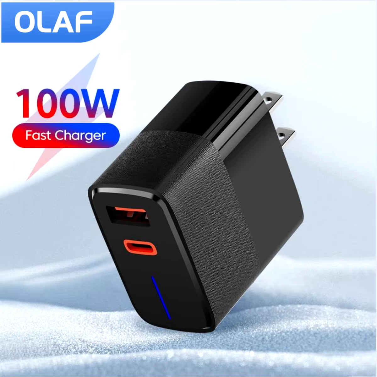 100W Fast Charging USB LED Charger PD Quick Charge 5.0 USB Type C Charger Adapter for Iphone Max Samsung Xiaomi Huawei