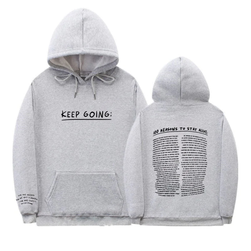 Chic Comfort Letter-Print Hoodie – Long-Sleeve Drawstring Sweatshirt with Pockets