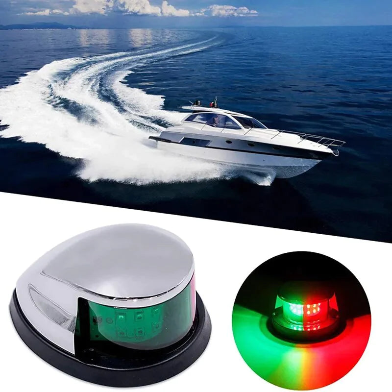 Waterproof Boat Navigation Light LED Bow Marine Front Pontoon Lamp Red Green 12V